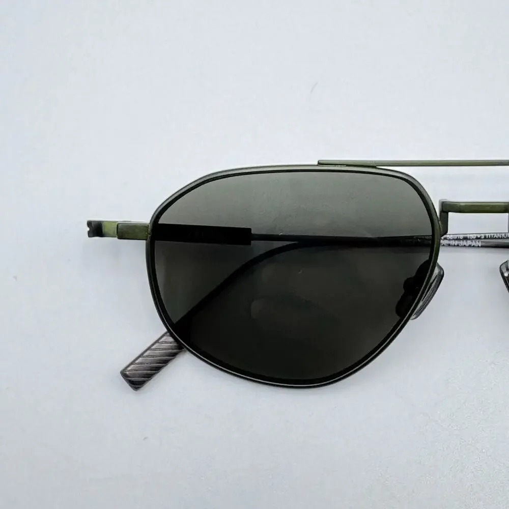 Ermenegildo Zegna Sunglasses EZ0289 97N Matte Dark Green Frame Green Lens 56mm
